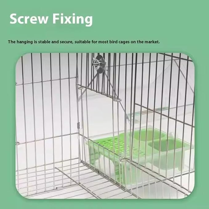 Pull-Out External Parrot Feeder, Parrot Feeder, Hanging Wild Bird Seed with Squirrel Proof Tray, Bird House, Decorative Clear Bird Bath Tub Easy to Fill, Clean for Finch and Hummingbird