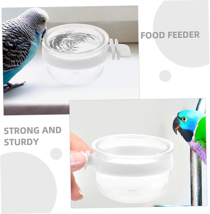 BESPORTBLE 4pcs Removable Parrot Feeder Dish Plastic Bird Food Bowl for Easy Hanging for Parrots and Pets Sturdy and Convenient Design