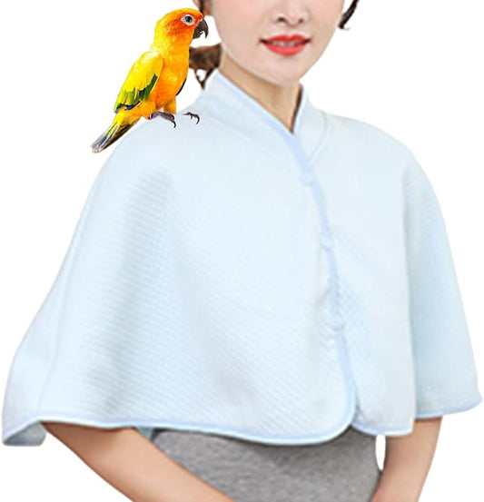 QBLEEV Parrot Anti-Scratch Shoulder Protector, Bird Diaper Poop Cover Pad for Parakeets Cockatiels Conures, Cotton Shawl Cape for Birds to Stand on Shoulders, Pet Arm Guard for Lovebirds Finches