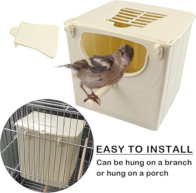 4PCS Plastic Bird Nest Box Bird Nest Breeding Boxes Outdoor Indoor Mounted Parrot Nest Boxes for Birds Finch, Squirrel, Parrot, Budgie