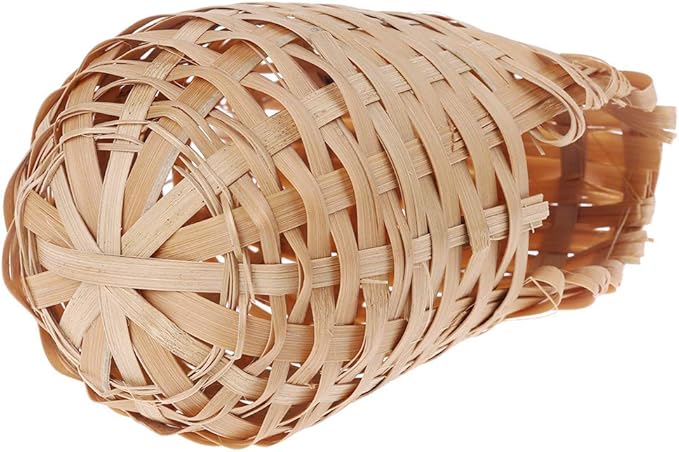 Natural Bamboo Covered Breeding Nest Hut Bird House Finch Hideout Cage Toy Outdoor Hut Shelter for Birds Hand Made