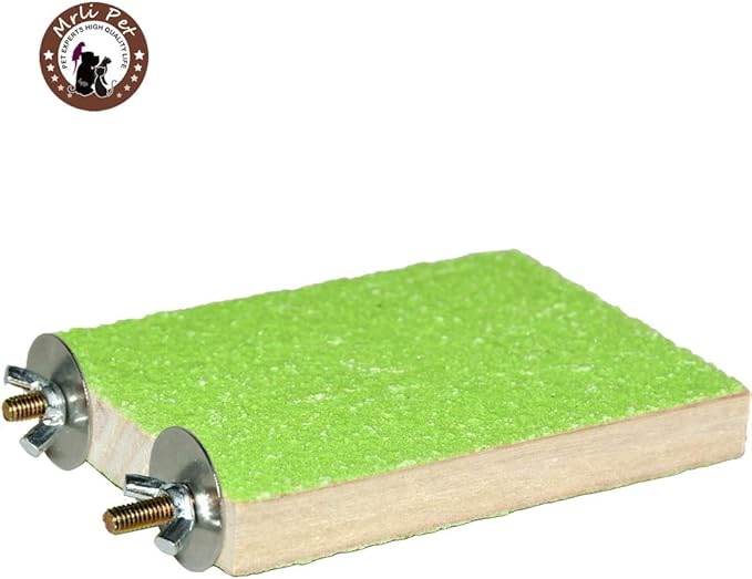 Mrli Pet Bird Cage Accessories, Parrot Perch Stand Platform Natural Wood Grinding for Budgie Parakeet Cockatiels Conure Lovebirds, Green