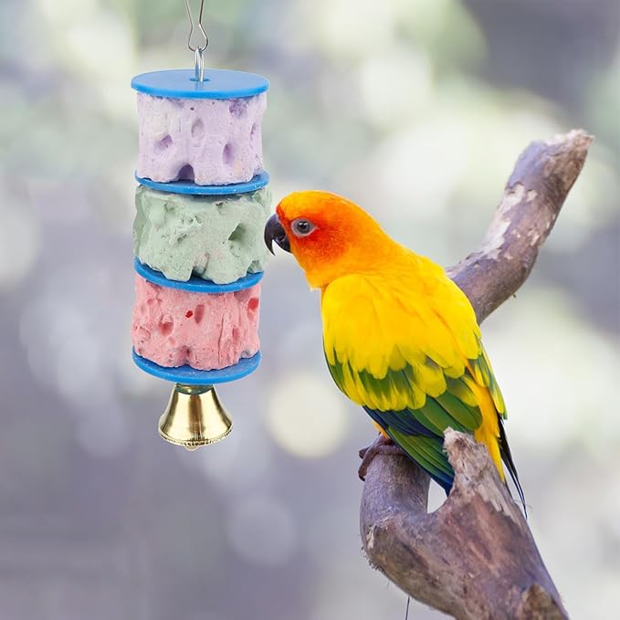 Wontee Bird Calcium Teeth Grinding Chew Treats Toy for Parrot Parakeet Cockatiel Conure Gerbil Rat Mouse Guinea Pig Chinchilla