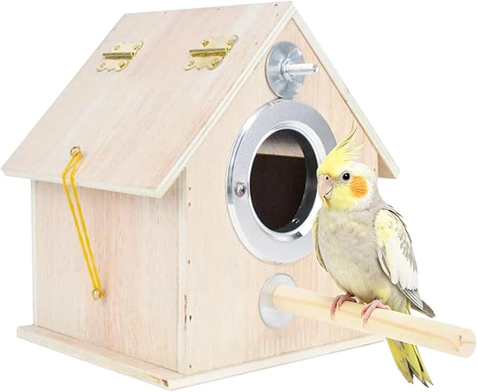 kathson Cockatiel Nesting Box,Bird Nest House,Parakeet Breeding Mating Hut,Parakeet Nesting Box for Budgie,Lovebirds,Conure,Canary,Finch and Small Medium Birds,XL