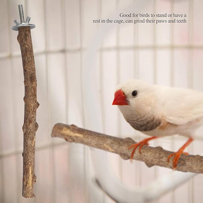 Wooden Parrot Grinding Stand Toy, 1.5~2.5 * 25cm Wooden Parrot Stand Holder Bird Chew Hanging Cage Toy Grinding Bar for Small Medium Birds
