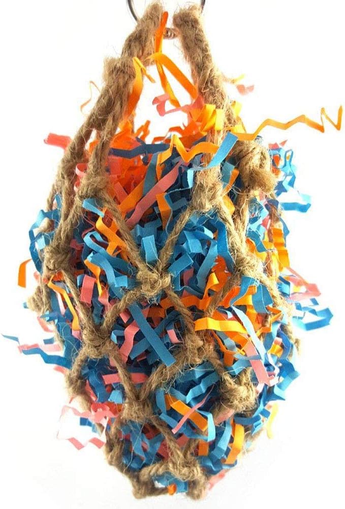Litewoo Bird Foraging Shredding Nest Chew Hanging Toy for African Grey Cockatoos Conure Parakeet Quaker Cockatiel Cage Accessories