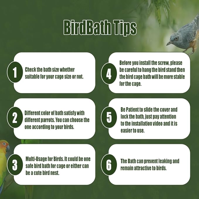 Bird Bath for Cage, Cleaning Pet Supplies Cockatiel Bird Bathtub with Hanging Hooks for Little Bird Parrots Spacious Parakeets Portable Shower for Most Birdcage(Blue)