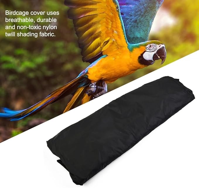 2 Sizes Black Birdcage Cover With UV for PROTECTION, Bird Cage Cover For Pets' Good Night Easy Installation And Removal(M)
