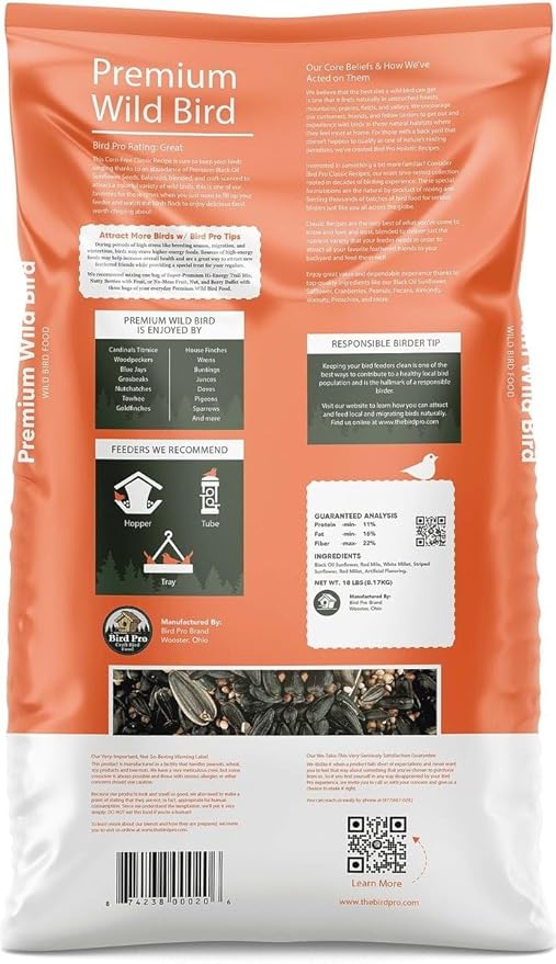 Bird Pro Classic Bird Seed (18 Pounds, Premium)