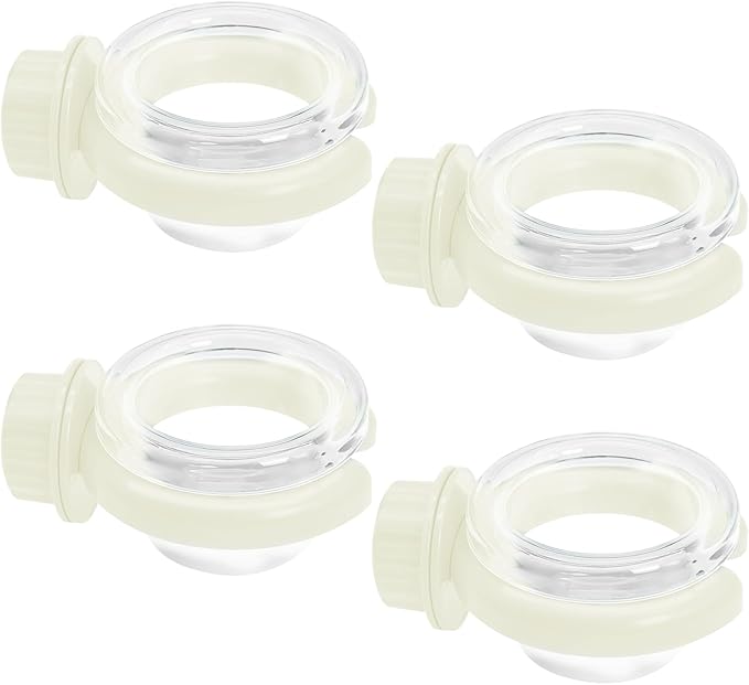 PINVNBY 4 PCS Bird Food Bowl Bird Cage Feeder with Clamp, Easy to Install Feeding Dish Cups Transparency Parakeet Food Dish for Finches Lovebirds and Long-Tailed Parrots （White）