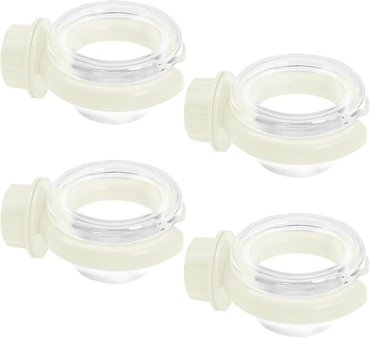 PINVNBY 4 PCS Bird Food Bowl Bird Cage Feeder with Clamp, Easy to Install Feeding Dish Cups Transparency Parakeet Food Dish for Finches Lovebirds and Long-Tailed Parrots （White）