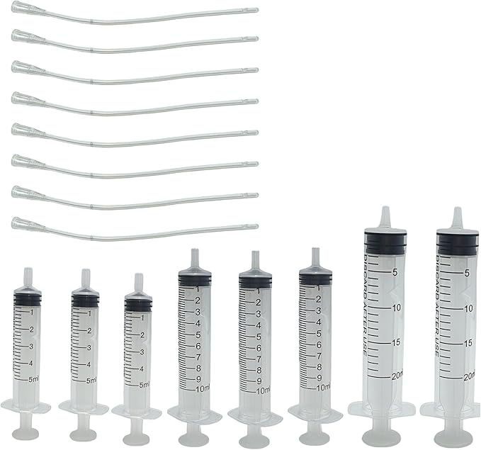 8Pcs Pet Bird Parrot Milk Feeding Syringe Set, Bird Hand Feeding Syringe with Soft Feeding Tubes for Feeding Pets(5ml+10ml+20ml)