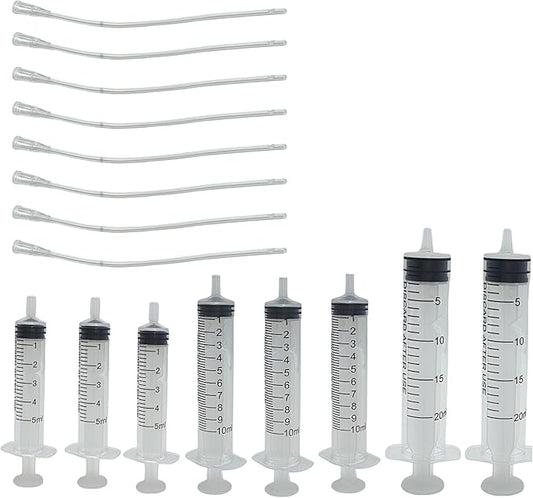 8Pcs Pet Bird Parrot Milk Feeding Syringe Set, Bird Hand Feeding Syringe with Soft Feeding Tubes for Feeding Pets(5ml+10ml+20ml)