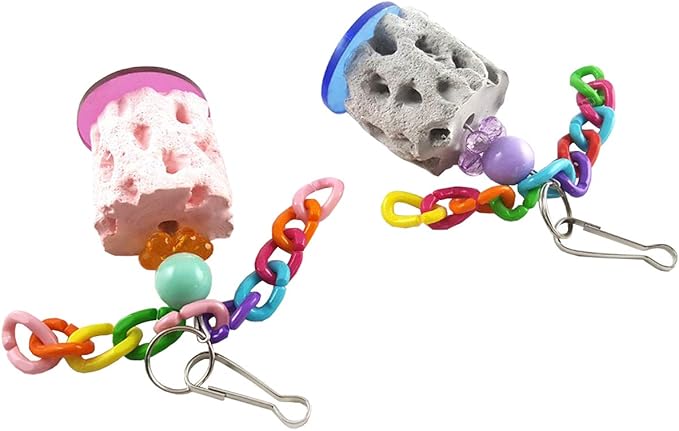 Wontee Bird Calcium Teeth Grinding Chew Treats Toy for Parrot Parakeet Cockatiel Conure Gerbil Rat Mouse Guinea Pig Chinchilla