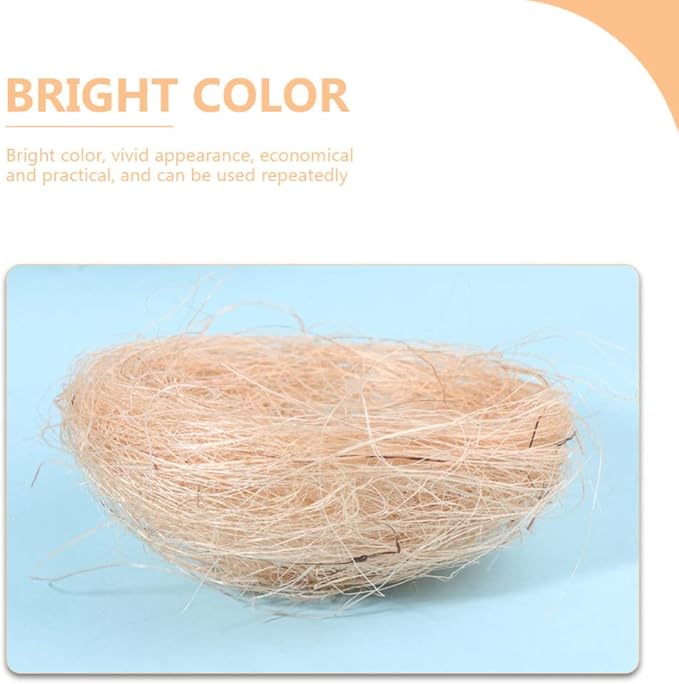 Hemoton 20Pcs Artificial Bird Nest, Rattan Birds Nest Crafts, Easter Bird Nest Decorating Kit for Crafts, Easter, Party, Wedding, Patio (Flaxen)