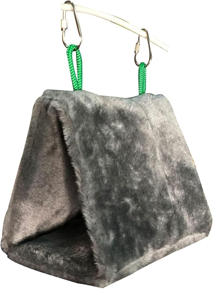 Winter Warmth Bird Nest House Hanging Hammock Bird Cage Bed Hut Cabin for Parakeet Parrots Hamsters Canary(Gray,7.5Lx4.3Wx4.3H(in))