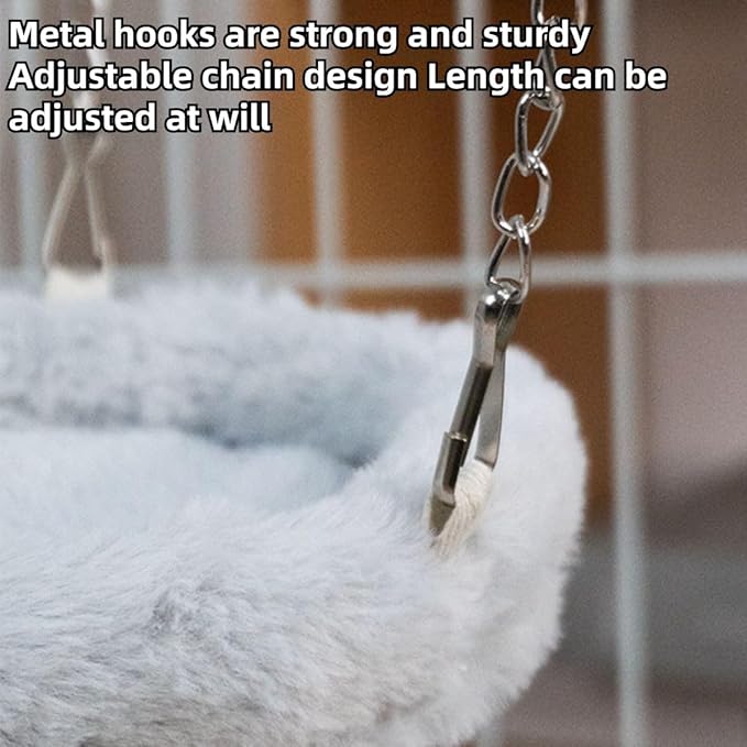 Bird Soft Nest Hanging Hammock Bed Toy for Parrot Parakeet Cockatiel Conure Lovebird Finch Canary Budgie Hamster Rat Gerbils Cage Perch (Grey,M)