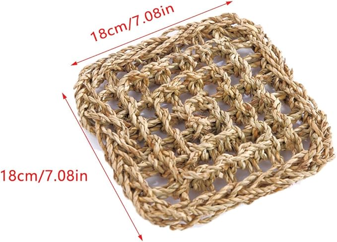 2 Pack Bird Toys Foraging Wall Replacement Bird Seagrass Mat Climbing Wall Hanging Mats for Conure Toys Parakeet Shredder Hanging Toys DIY Cockatiel Parrot Lovebird Cage Toys Small Birds