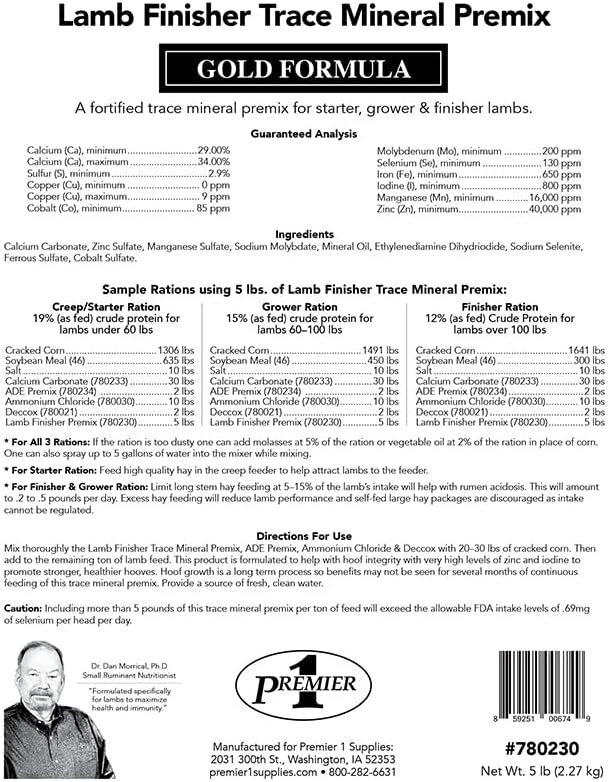 Premier 1 Shepherd’s Choice® Lamb Finisher Trace Mineral Premix - 5 lb Bag