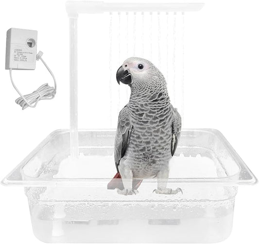 Parrot Bathtub, Bird Automatic Bathtub, Small Parrot Tub Bowl, Multipurpose Bird Bathtub with Faucets, Contains USB and Power Plug, for Small Medium Parakeet Cleaning Supplies, Cage Accessory