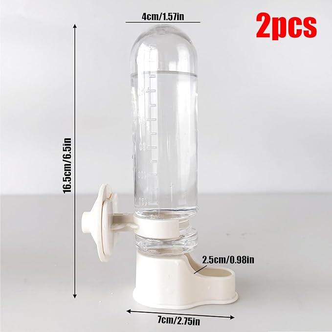 Bird Water Feeder,2PCS Automatic Bird Water Dispenser for Cage,Parrot Water Bottle Drinker Food Seed Dispenser Cage Accessories for Parrots Budgie Lovebirds Parakeet Cockatiel (Clear 150ML)