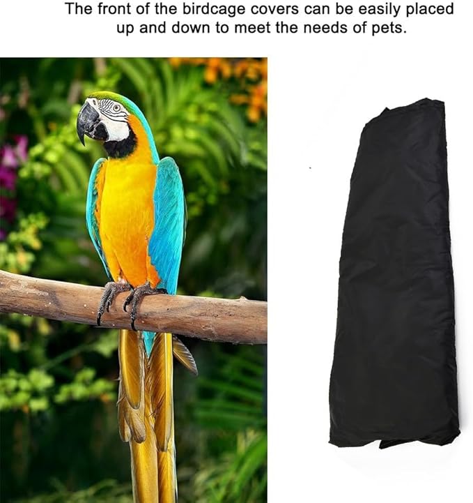 2 Sizes Black Birdcage Cover With UV for PROTECTION, Bird Cage Cover For Pets' Good Night Easy Installation And Removal(M)