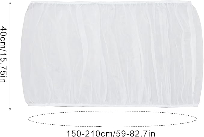 Fengek 2 Pack White Bird Cage Cover, Adjustable Bird Cage Seed Catcher, Parrot Nylon Mesh Net Cover with Elastic Band Fit Round, Square & Rectangular Cages for Cleanliness & Night Use (XXL)