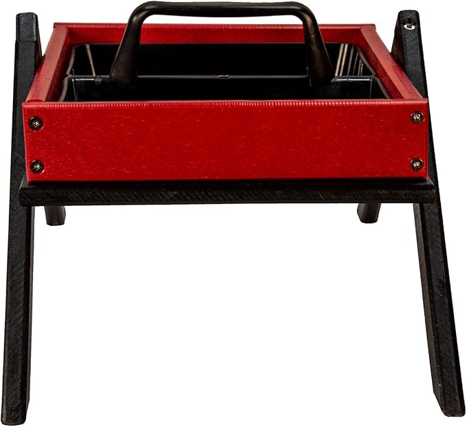 JCs Wildlife Removable Tray Ground Bird Feeder - Platform Bird Feeder - Holds 4 Cups of Seed (Medium, Cardinal Red)
