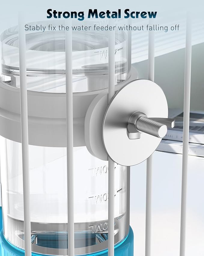 Pawfly Bird Water Dispenser, Automatic Water Feeder, Plastic Bird Cage Dispenser, Blue Parrot Waterer for Parakeet Cockatiel Budgie Lovebirds (Not Fit for Food Feeding)