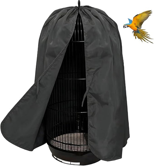 QBLEEV Round Parrot Birdcage Cover Pet Universal Blackout Cage Cover Shade Windproof Light-Proof Sleep Reduces Distractions Night Accessories Cloth Without Cage