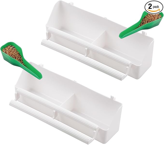 IBWell 2 Pack Bird Feeder for Cage Bird Food Bowl Parakeet Feeder Bird Water Parrot Feeder