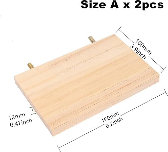 4Pcs Pet Wooden Platform Stand Active Rectangular Springboard Toy for Chinchilla, Hamster, Parrot, Gerbil,Small Animals