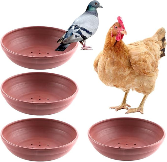 DQITJ 4 Pack Bird Nest Bowl Plastic Racing Pigeon Breeding Hatching Nest Box Egg Basin Pigeon Nest Bowl for Doves Pigeon Quail Bird (Dia: 8.6")