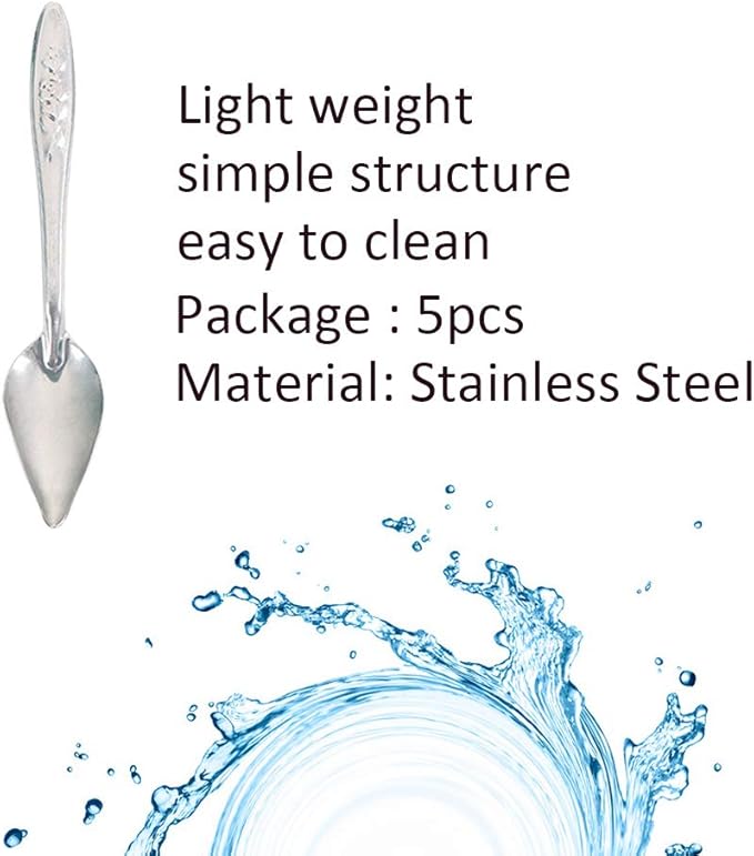 Bandelt 5 Pcs Stainless Steel Bird Parrot Feeder Spoon for Baby Birds, 4.7"
