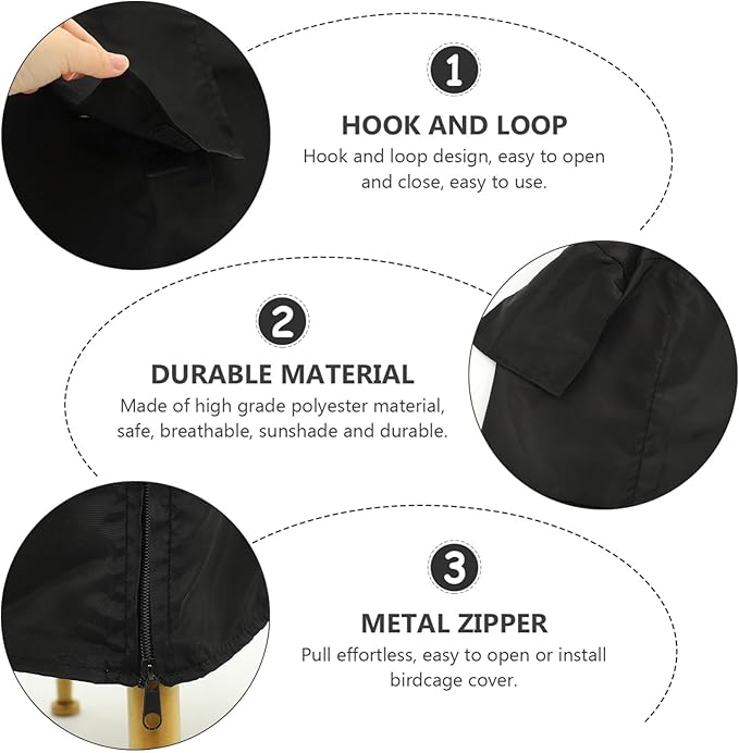 Milisten Light Blocking Bird Cage Cover Breathable for Pet Birds Parrots and More Washable Windproof and for Indoor Use