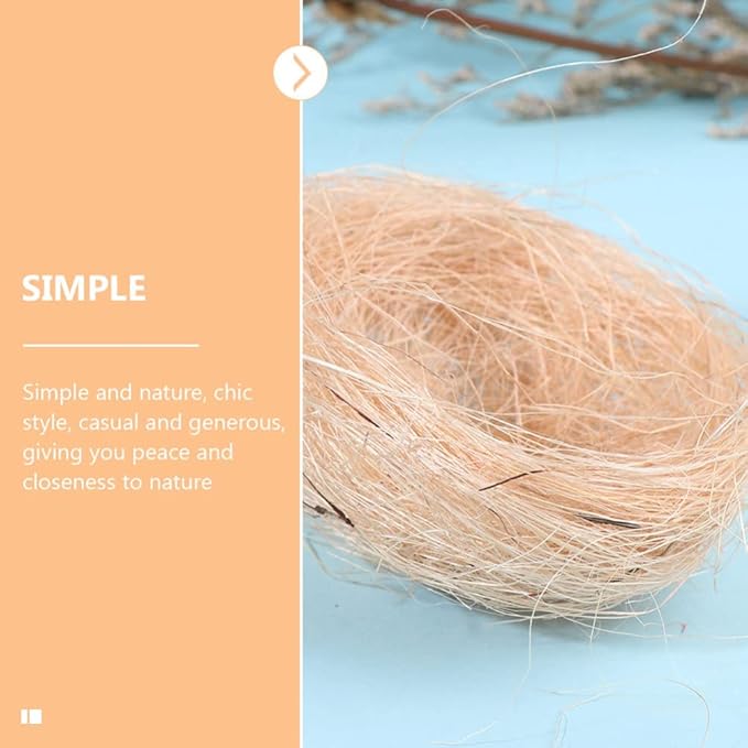 Hemoton 20Pcs Artificial Bird Nest, Rattan Birds Nest Crafts, Easter Bird Nest Decorating Kit for Crafts, Easter, Party, Wedding, Patio (Flaxen)