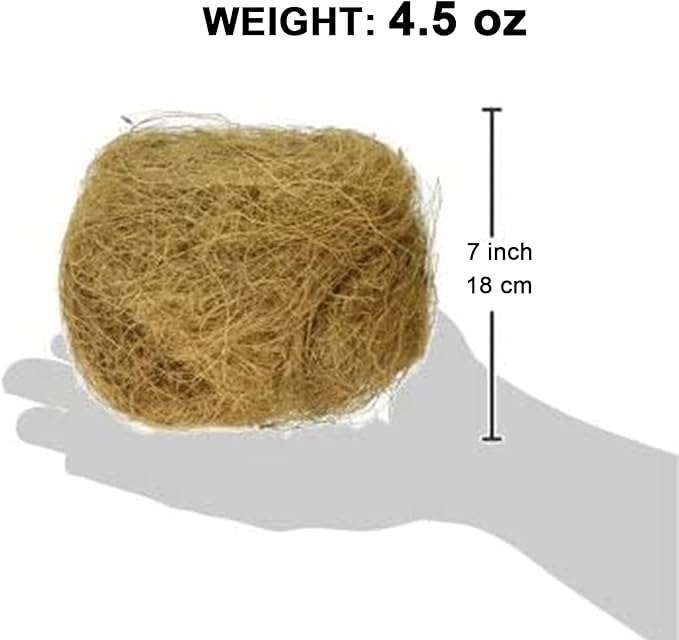 Coconut Fiber, 4.5oz. Comfortable Bedding for Small Birds and Animals, Nest Material for Nest Building, Hideouts, Plants and Upholstery