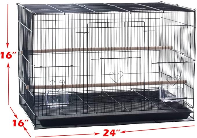 Divider Breeding Cage Aviary Bird Finch Parakeet Finch Flight Cage 24" x 16" x 16"