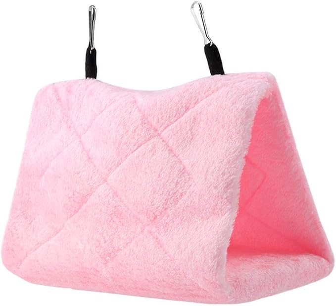 Peony Parrot Hammock Bird Nest Warm Soft Plush Hammock Hanging Cage Tent for Birds Parrot Winter Warm Bed Pet Toy Pouch Cotton Bed (M-)