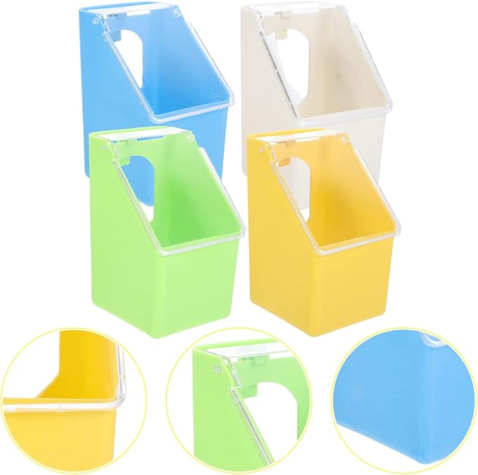 Yardwe 4pcs Pigeon Feeder Plastic Quail Bird Feeder Quail Cage Accessories for Pigeon Parrots Parakeet Budgie Bird