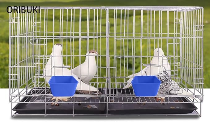 10 Pack Chicken Feeder Waterer Hanging 16 OZ Rabbit Water Cup Cage Bird Food Dishes Pigeon Feeding Watering Bowl with Hooks Bunny Poultry Coop Drinker Quail Duck Seed Treats Dispenser