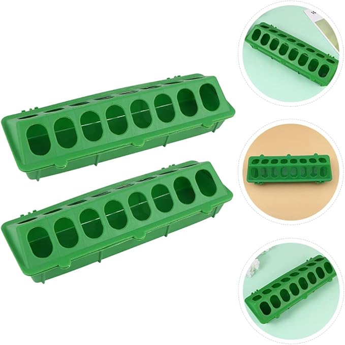 YARDWE Pigeon Feeder 2pcs Plastic Bird Feeder Containers for Cockatiels, Parrots, Chickens, and Other Small Birds