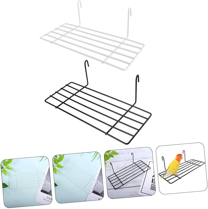 Mipcase 2pcs Decorative Bird Platform Stand for Parrots Parakeets Wall Perches for Birdcage Rest Area for Birds