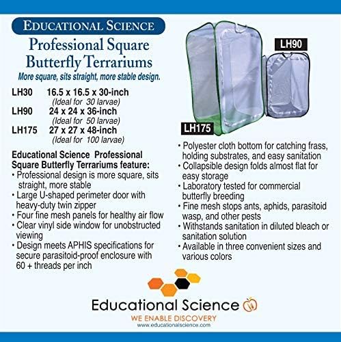 Professional Pop-Up Butterfly Cage/Terrarium, 27 x 27 x 48-inch, Green, LH175G