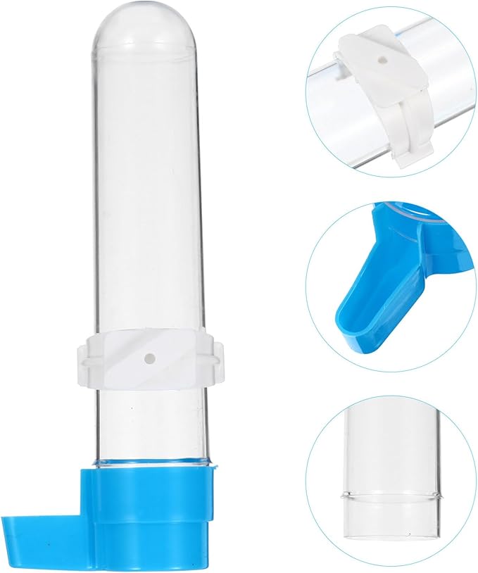 TEHAUX Automatic Parrot Water Drinker 5-Pack for Small Birds Splash-Proof PVC Bird Water Bottles 7.08In Cage Feeder Convenient Bird Drinking Fountain