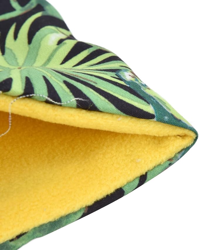 Bird Nest Snuggle Hut, Bird Nest Tropical Rainforest Printed Triangle Parrot Hammock Hanging Sleeping Bed for Birds Parakeet Cockatiels Parrot Winter Warm Bed Pet Pouch Cotton
