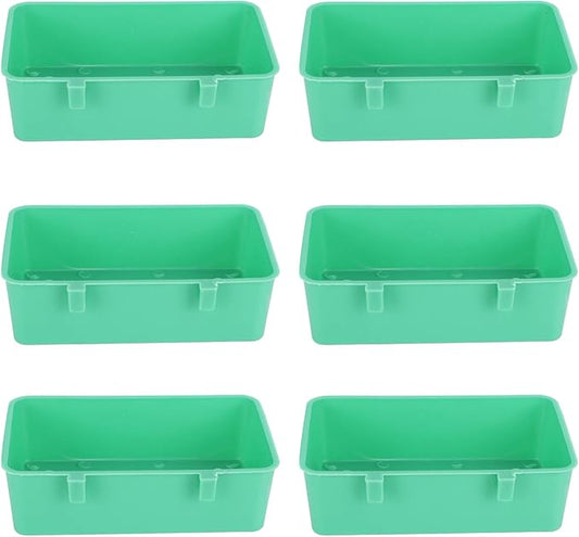10Pcs Bird Seed Food Feeding Cups Plastic Hanging Bowl for Poultry Parakeet Budgie Cage