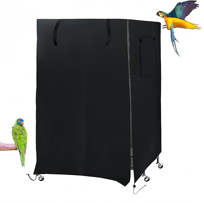 Bird Cage Cover Good Night for Medium Cage with Zipper, Bird Universal Pet Cover Good Night for Cats, Mink, Totoro, Parakeet, Parrot and Small Animals, Medium (20" L x 15" W x 39" H)