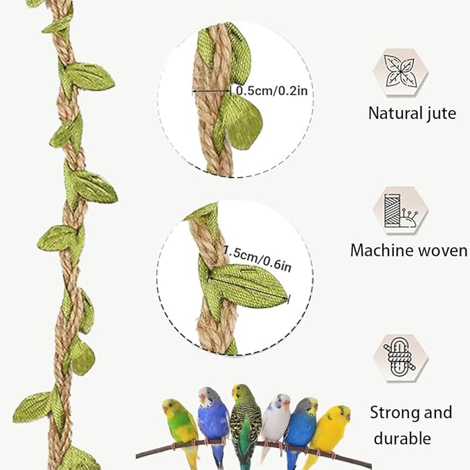 Bird Stand Swing Toys,Natural Wood Cage Accessories for Parakeets,Suitable for Budgerigar, Parakeet, Conure, Cockatiel, Mynah, Love Birds, Finches and Other Small Medium Parrot Birds(L)