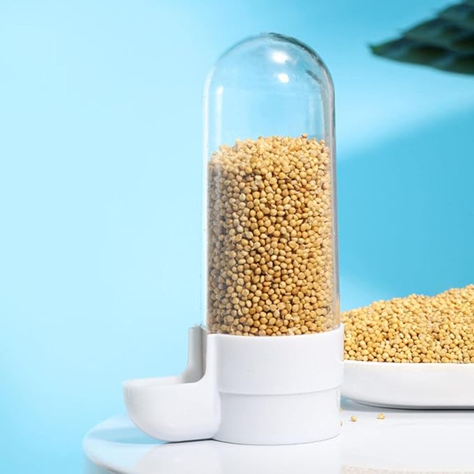2PCS Bird Food Water Dispenser Bird Water Bottle Automatic Waterer Feeder Parakeet Waterer Cockatiel Cage Accessories (White)